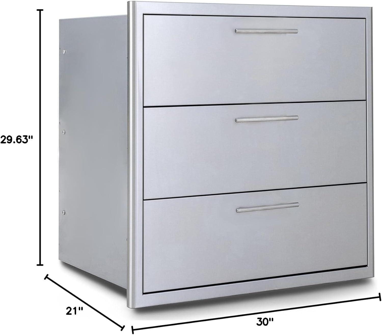 Blaze 30-Inch Stainless Steel Triple Drawer Unit