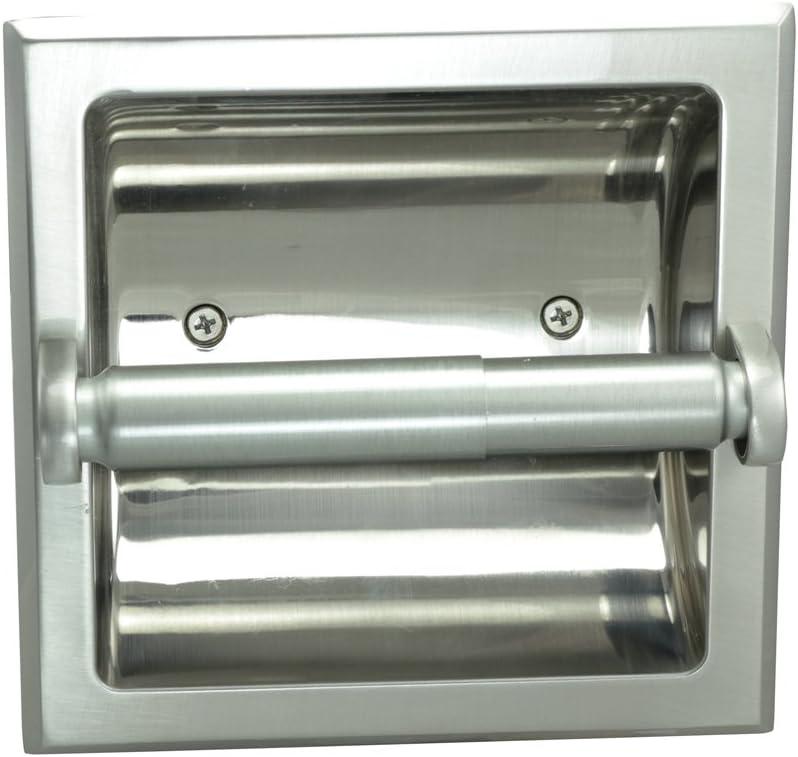 Satin Nickel Recessed Toilet Paper Holder with Mounting Bracket