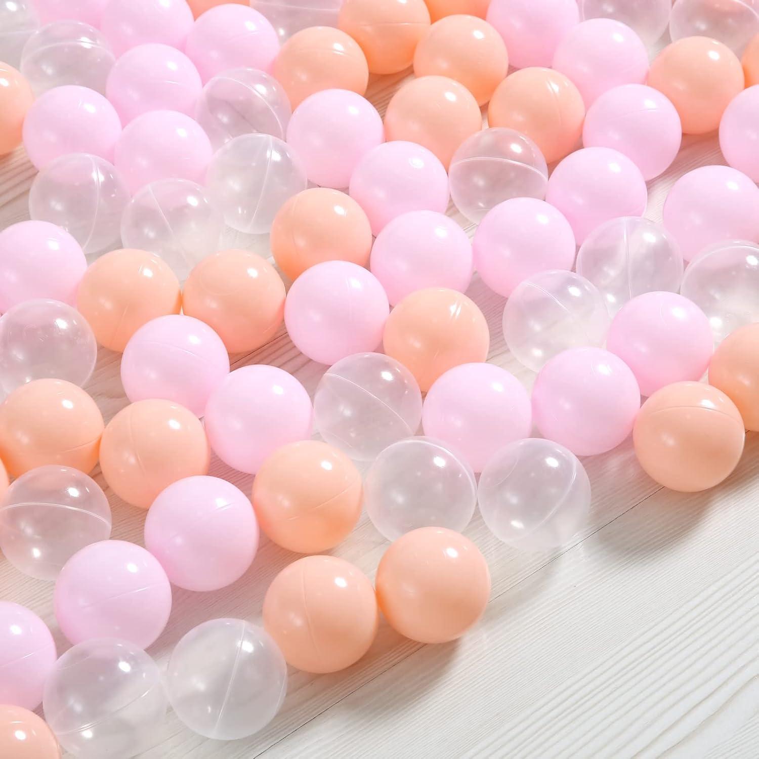 Anvazise 100Pcs Ball Pit Balls Thickened Eco-friendly Smooth Reusable Bite-resistant Hand-on Ability PE Material Macaron Color Pit Balls Kindergarten Toy