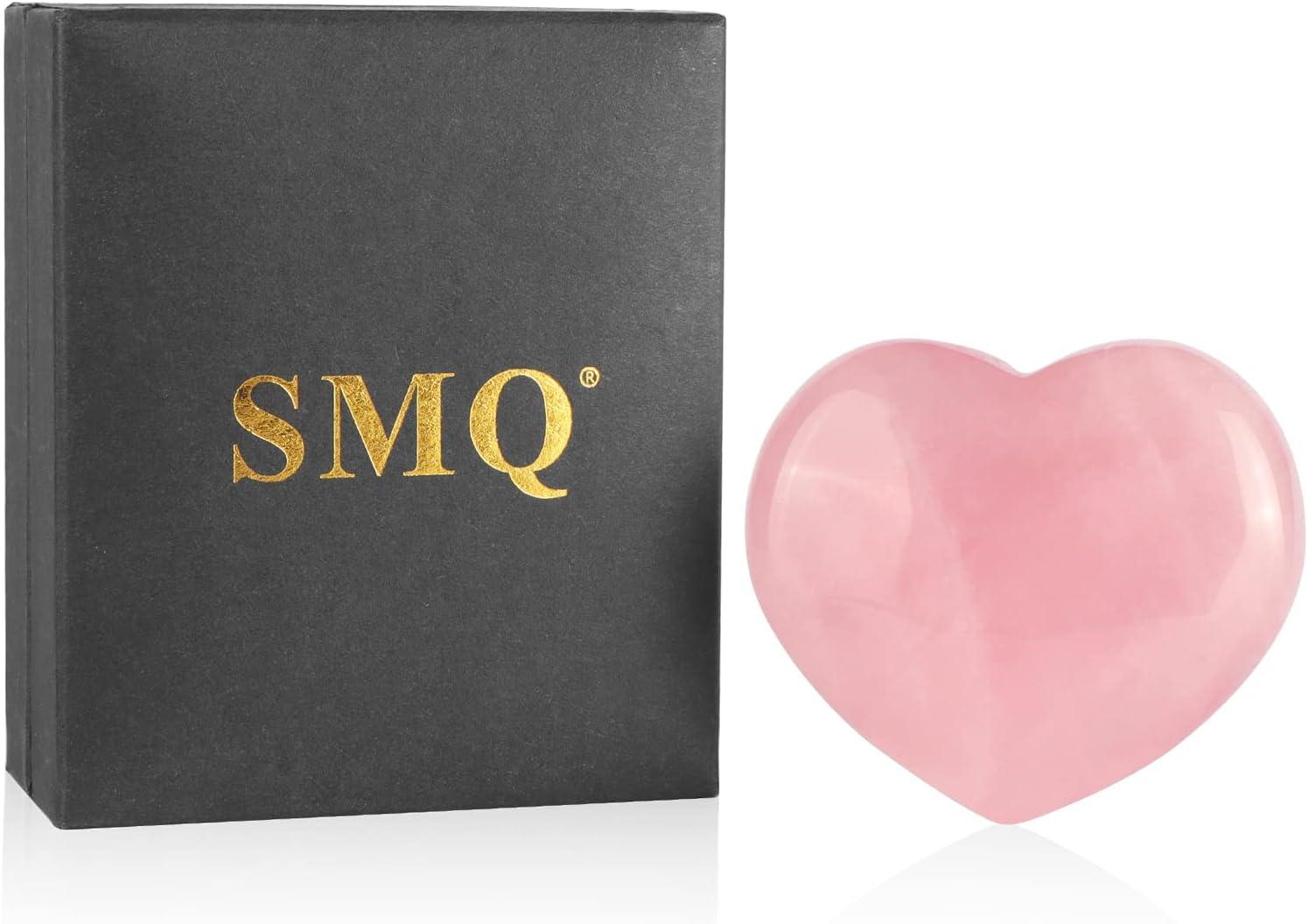 9Dzine Rose Quartz Crystal Heart for Home Decor Items 40-60 Gm | Crystal Heart Stone for Healing Meditation | Heart for Friendship Couple Gifts for Women