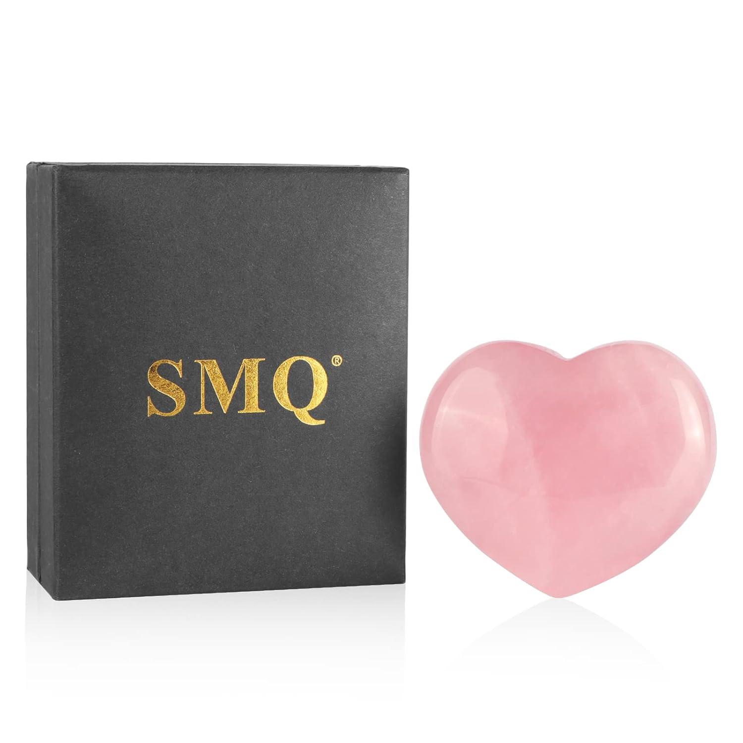 9Dzine Rose Quartz Crystal Heart for Home Decor Items 40-60 Gm | Crystal Heart Stone for Healing Meditation | Heart for Friendship Couple Gifts for Women