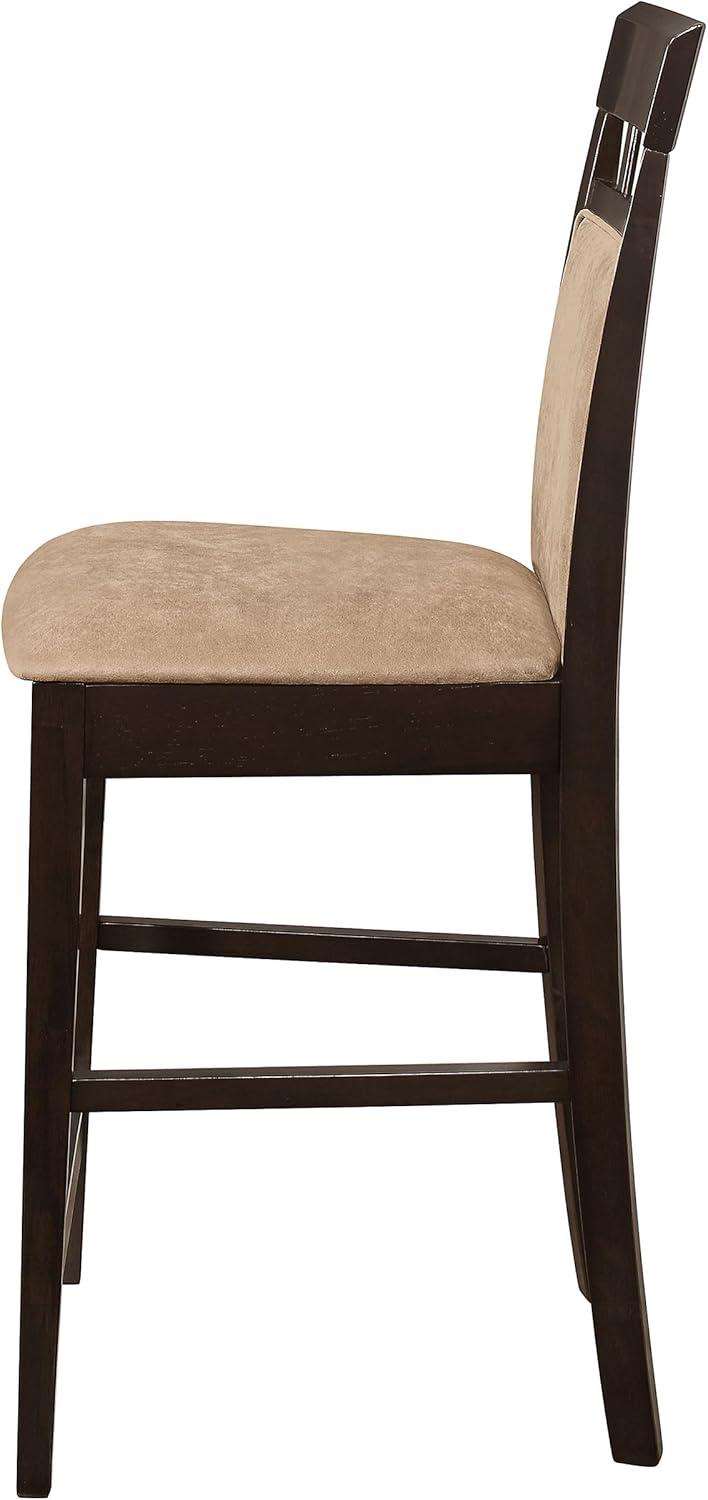 Coaster Upholstered Microfiber Counter Height Stools in Tan