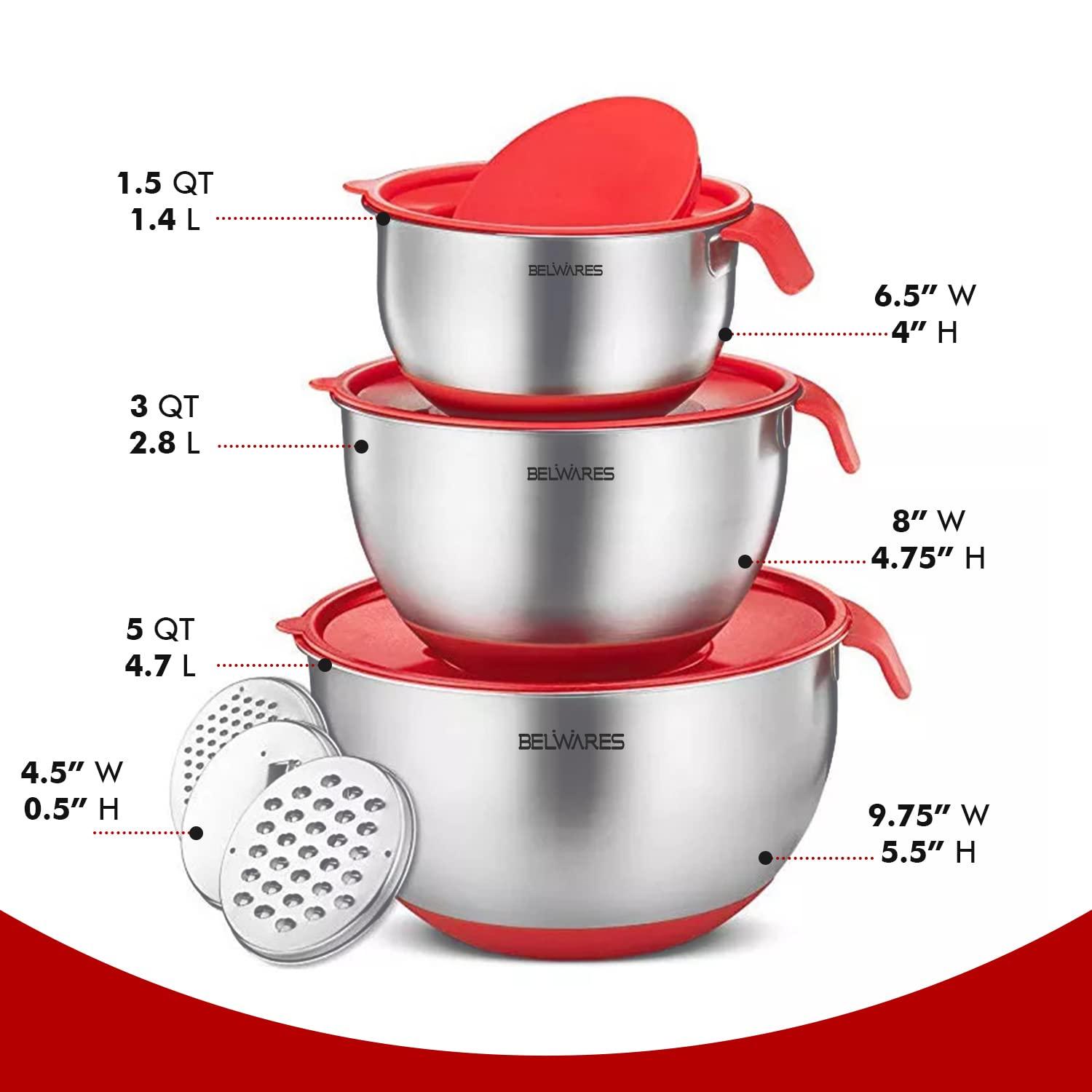 Belwares Stainless Steel Nested Mixing Bowl Set
