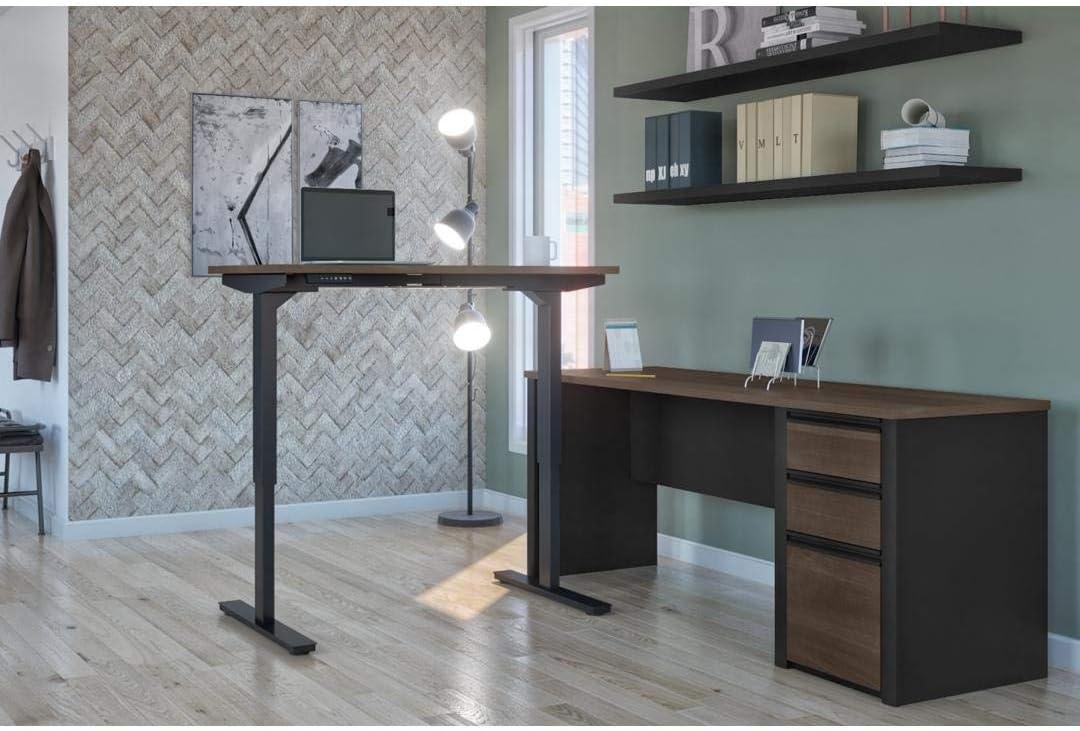Bestar Connexion 2 Piece Standing Desk Set in Antigua and Black