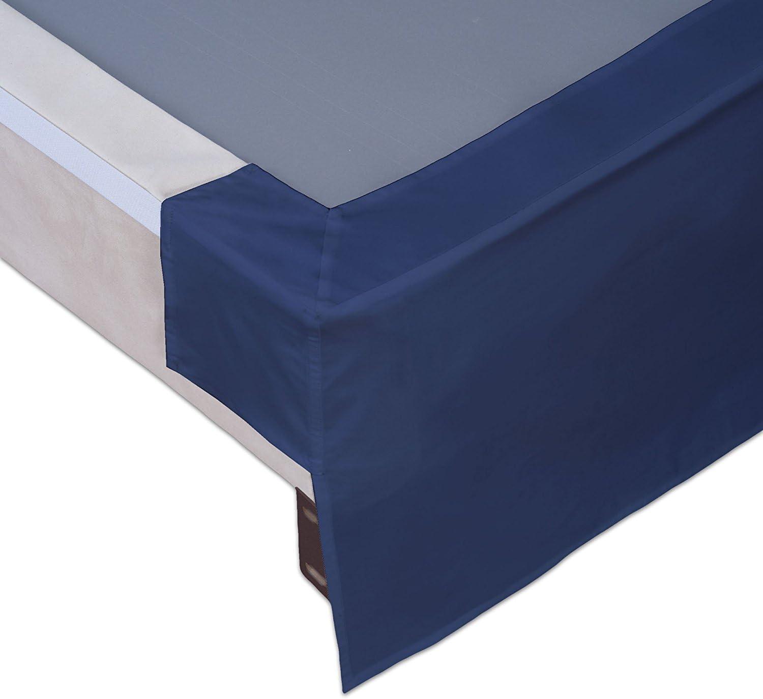 Bed Maker's Wrap-Around Tailored Bedding Bed Skirt, Navy Blue, King