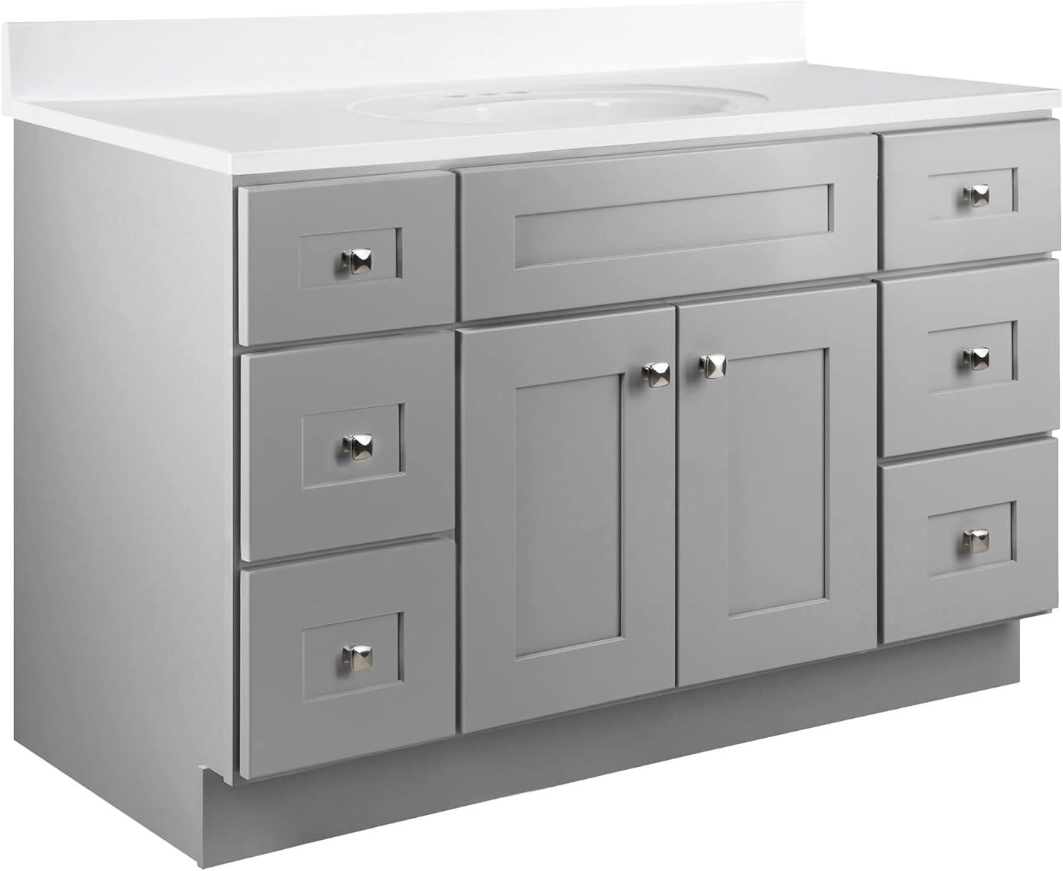 Design House Brookings 48 Inch Bathroom Vanity, Ready to Assemble, Solid Wood, Sherwin Williams – Design House, 599001-