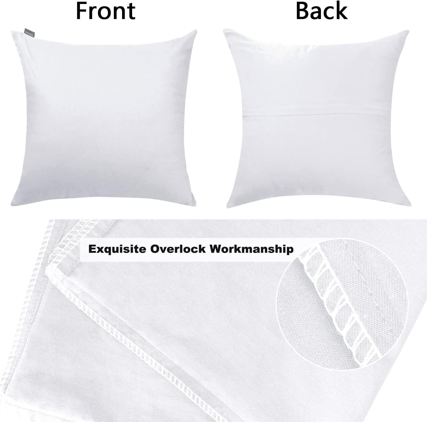 Thmyo 4-Pack 100% Cotton Comfortable Solid Decorative Throw Pillow Case, Square Cushion Cover Pillowcase Sublimation Blank Pillow Covers DIY Throw Pillowcase(18x18 inch/ 45x45cm,Light Silver Grey)