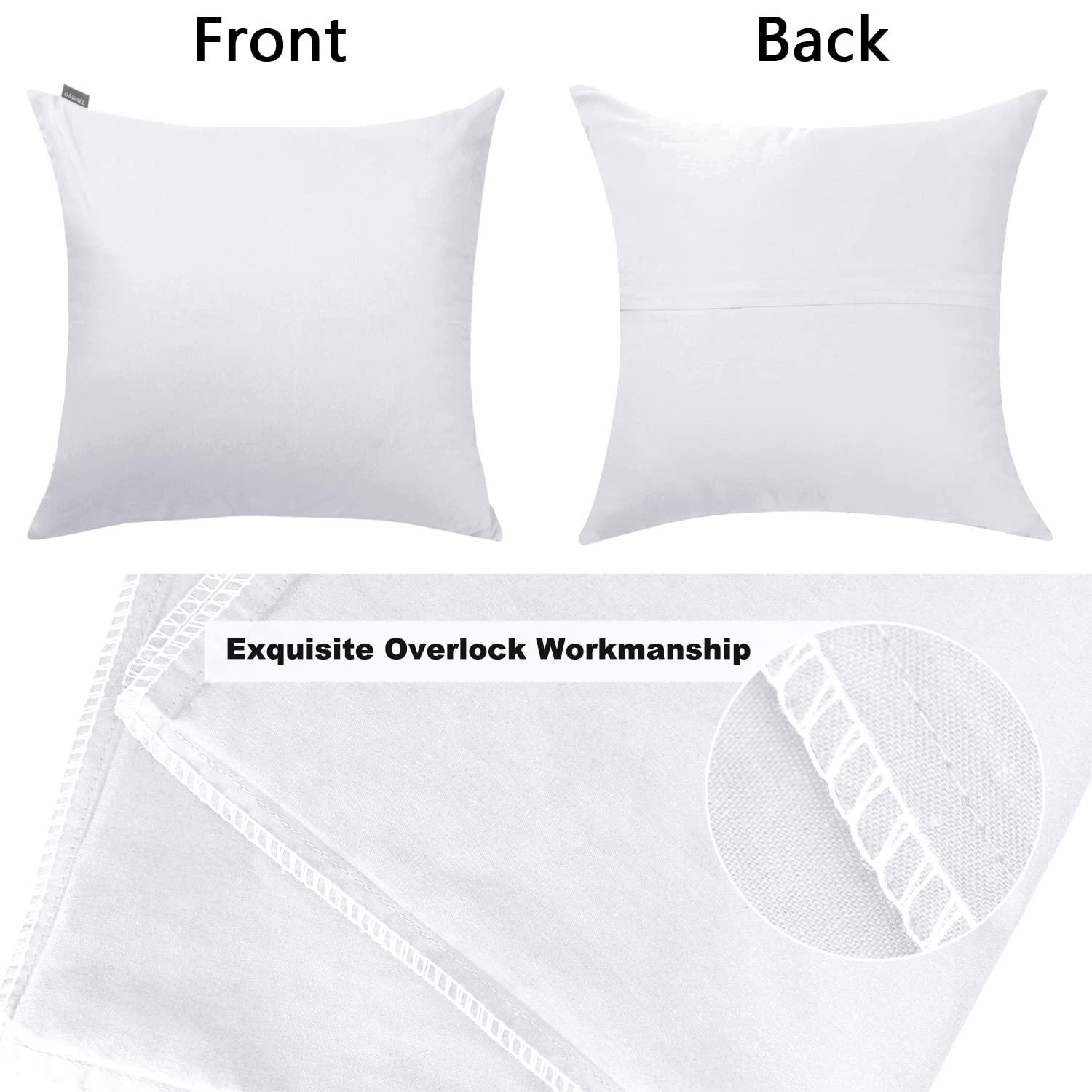 Thmyo 4-Pack 100% Cotton Comfortable Solid Decorative Throw Pillow Case, Square Cushion Cover Pillowcase Sublimation Blank Pillow Covers DIY Throw Pillowcase(18x18 inch/ 45x45cm,Light Silver Grey)