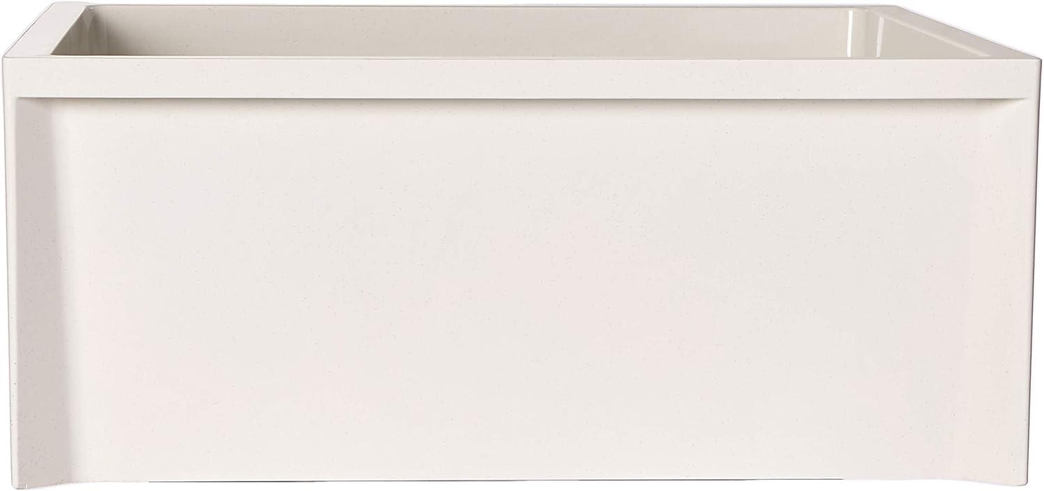 White 24" x 24" Durastone Mop Sink with Stainless Steel Strainer