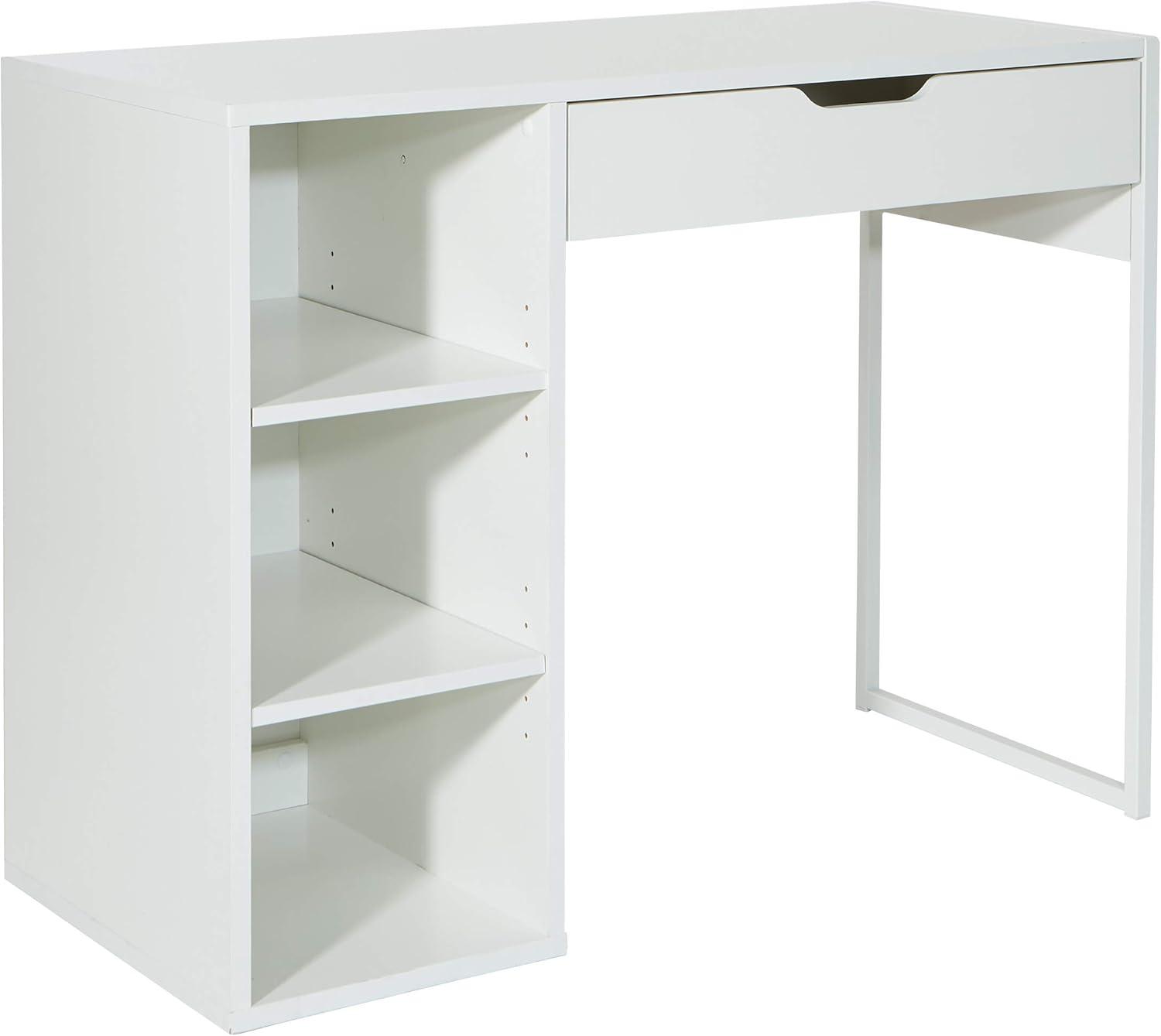 Ravel 40"W Desk in Engineered Wood White Finish by OSP Home Furnishings