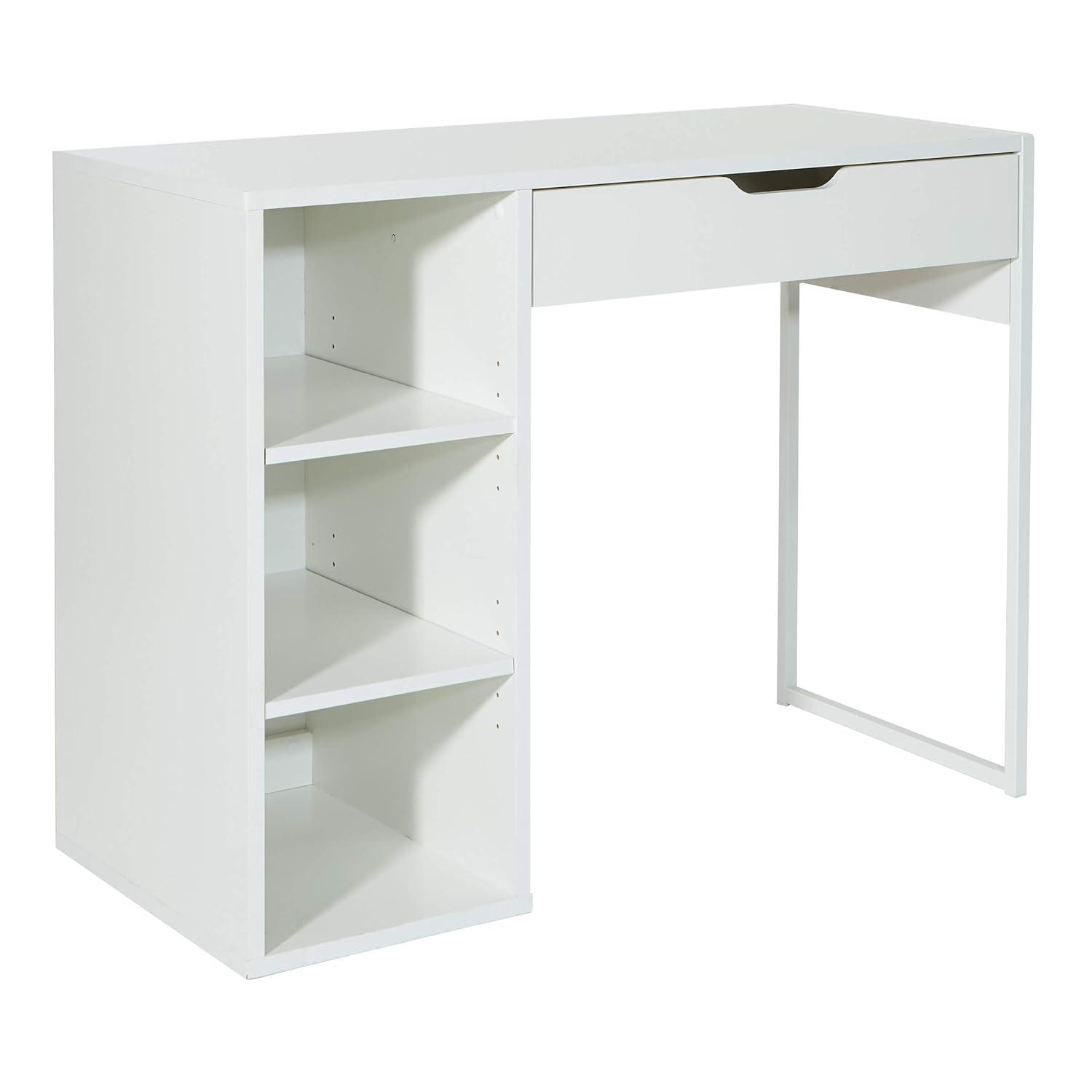 Ravel 40"W Desk in Engineered Wood White Finish by OSP Home Furnishings