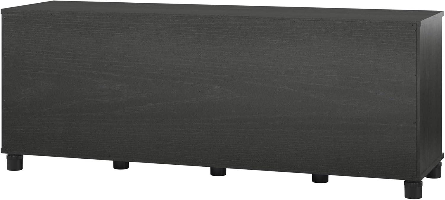 Camberly Black Oak Laminated Shoe Storage Bench with Adjustable Shelves