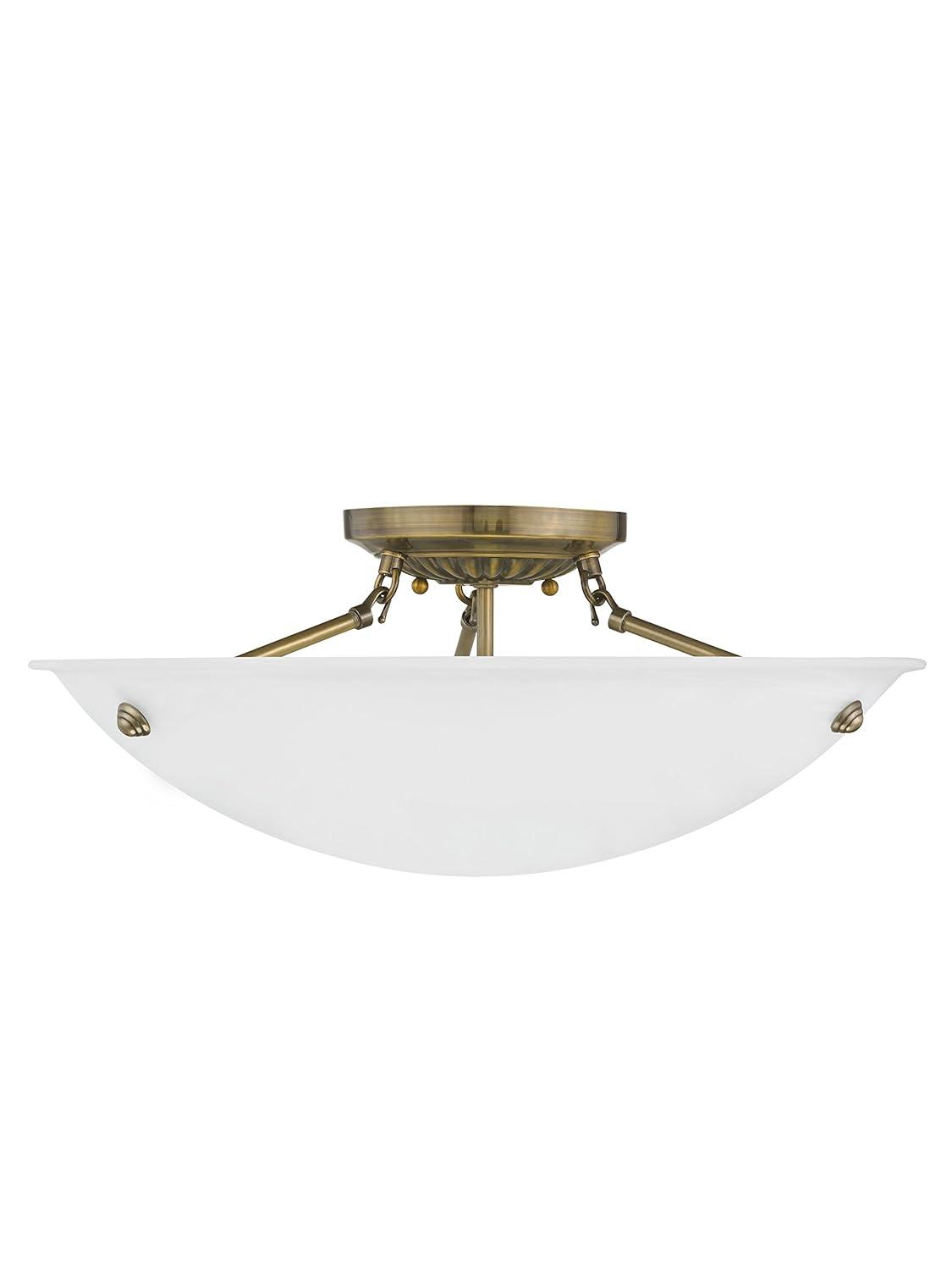Livex Lighting Oasis 3 - Light Flush Mount in  Antique Brass