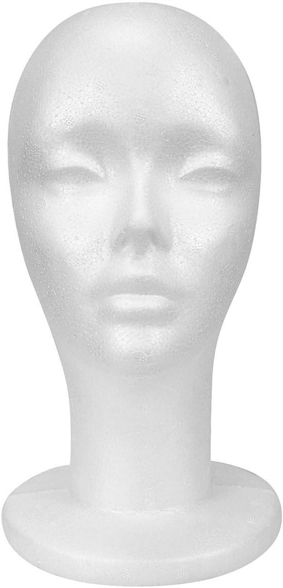 Mannequin Head Manikin Head Wig Mannequin Head Styrofoam Mannequin Head, White Foam Wig Head Display (1 PACK)