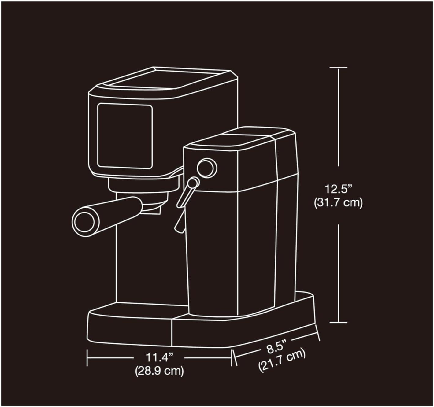 Salton Salton 3-in-1 Espresso, Cappuccino & Latte Machine with Milk Removable Container