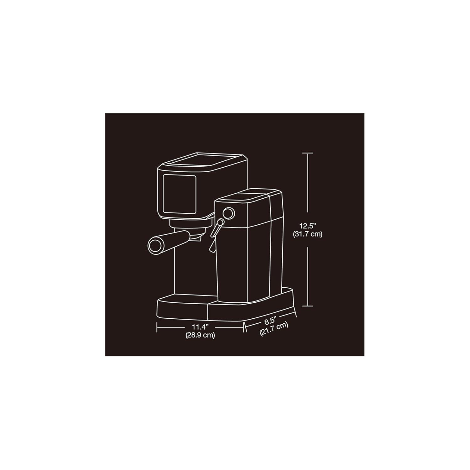 Salton Salton 3-in-1 Espresso, Cappuccino & Latte Machine with Milk Removable Container