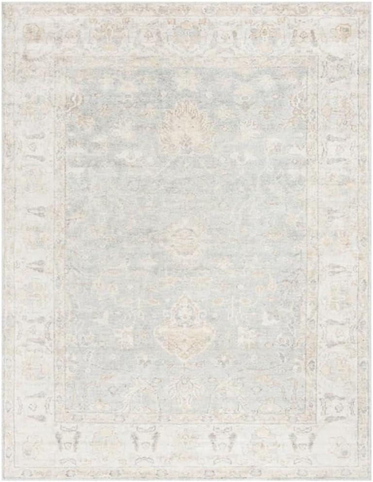 Artisan Light Blue & Ivory Hand-Knotted Wool 9' x 12' Area Rug