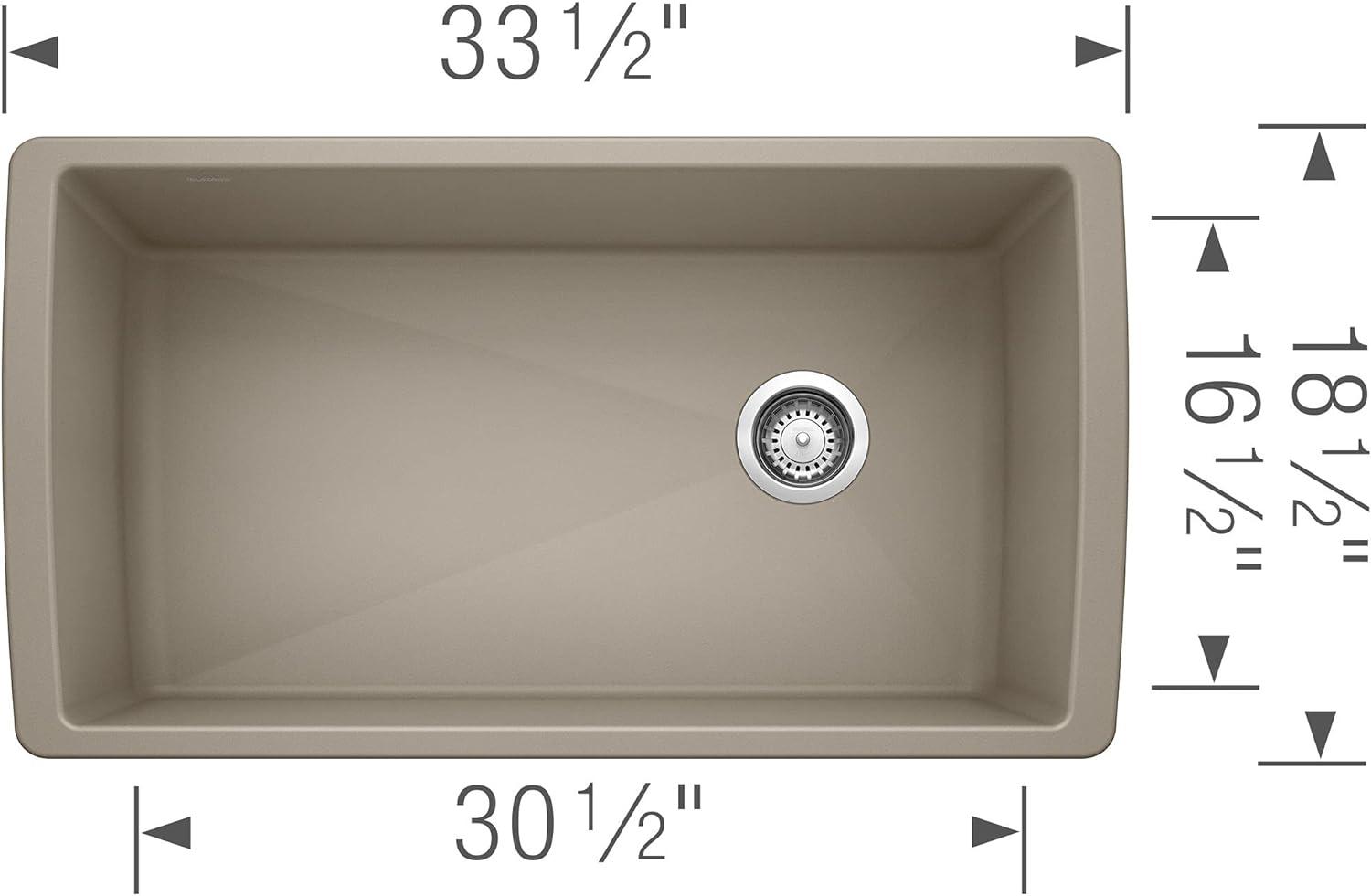 Diamond SILGRANIT 33.5" L x 18.5" W Super Single Undermount Kitchen Sink