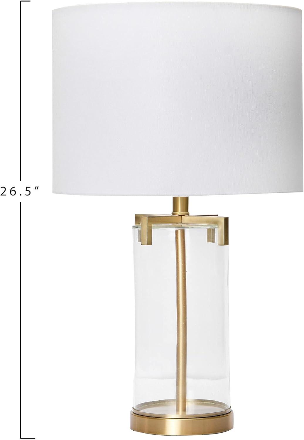 26.5" Glass Table Lamp Gold - 3Storied Home