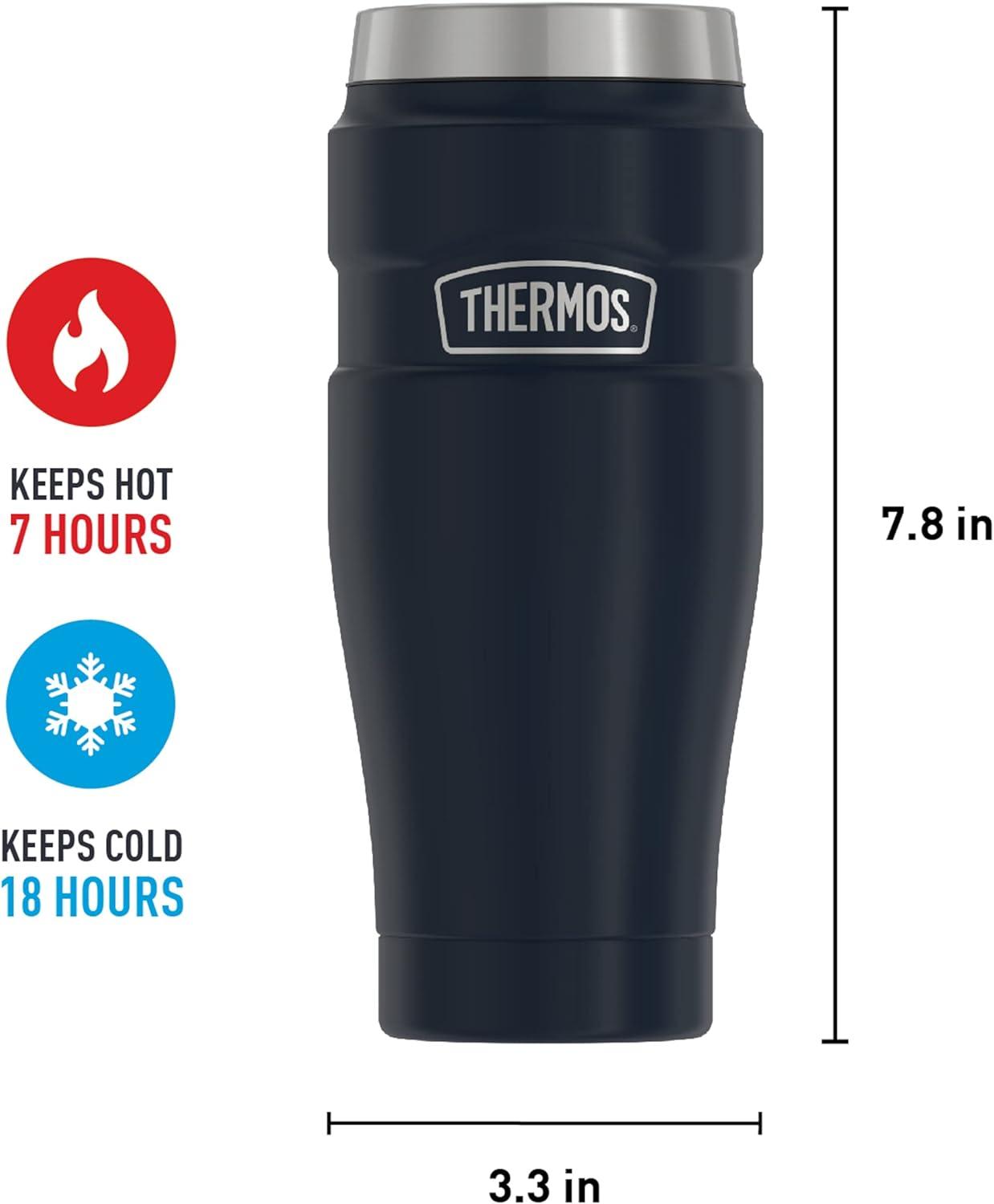 Thermos Stainless King Vacuum Insulated Stainless Steel Tumbler, 16oz, Matte Midnight Blue