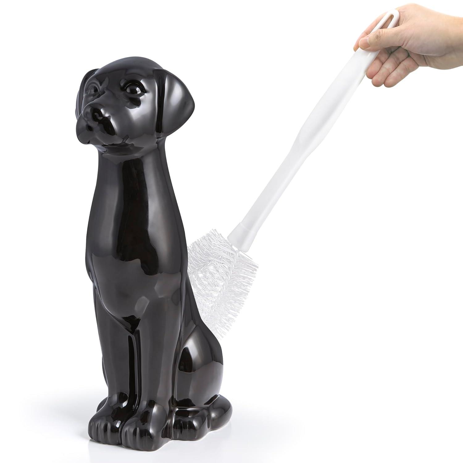 Allure Home Creations Black Lab Ceramic Toilet Brush And Holder by Allure Home Creation