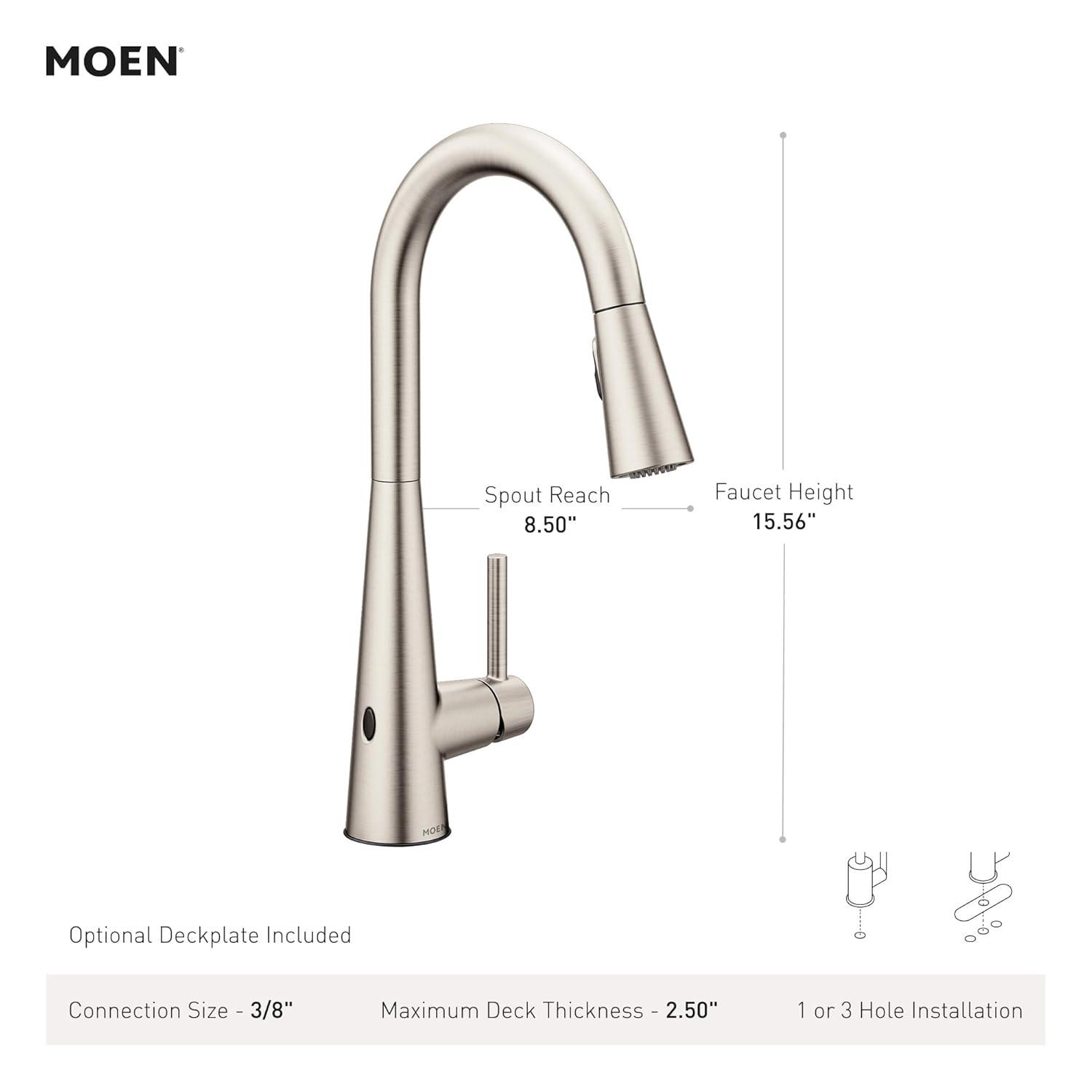 Moen Sleek MotionSense Wave Single Handle Pulldown Kitchen Faucet with Power Clean Technology