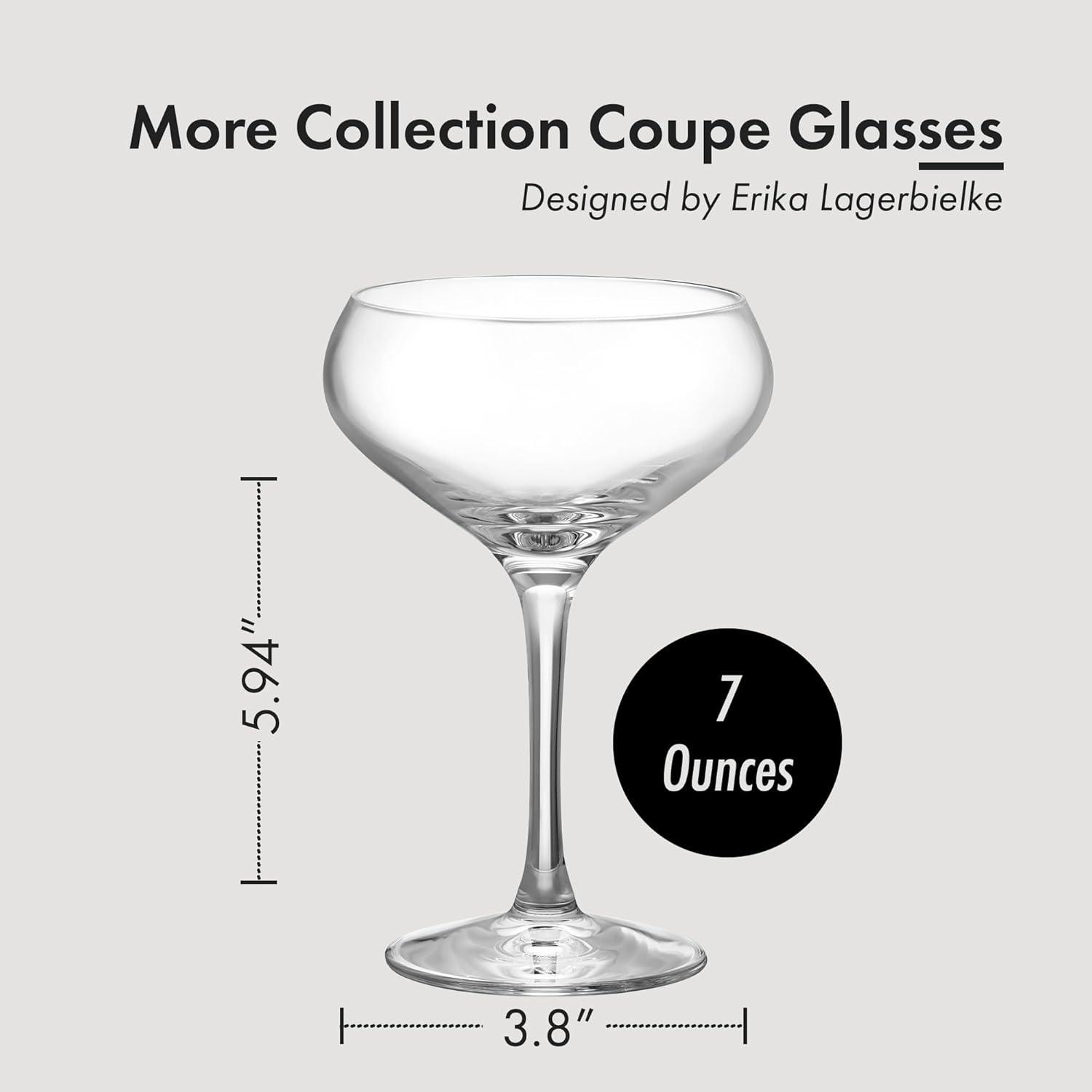 Orrefors Glass Coupe, Set of 4, 4 Count (Pack of 1), Clear