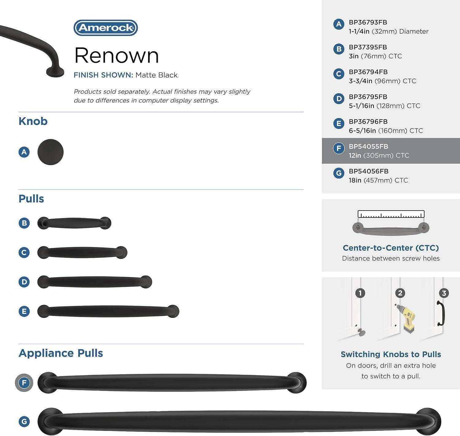 Renown 12" Center to Center Appliance Pull