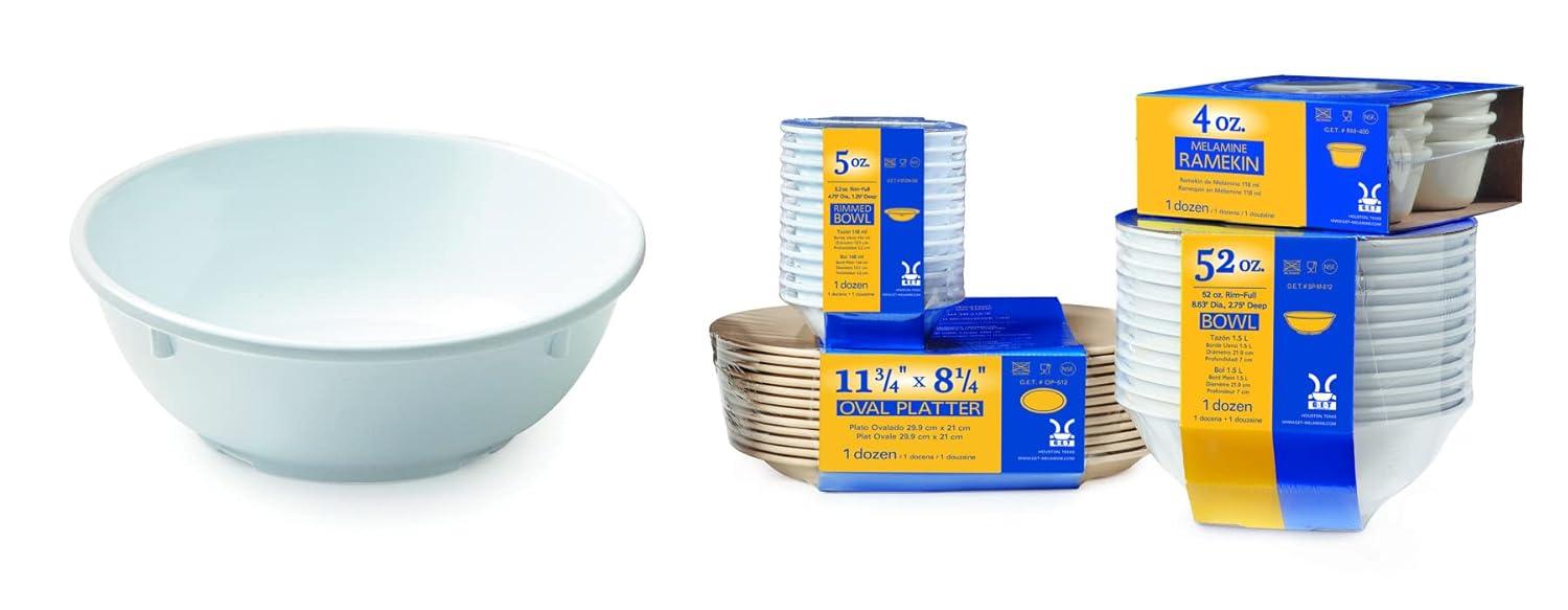 G.E.T. SP-DN-317-W – 13 Oz. (14.7 Oz. Rim-Full), 5.25" Bowl, 2" Deep. Special Packaging (Set of 12)