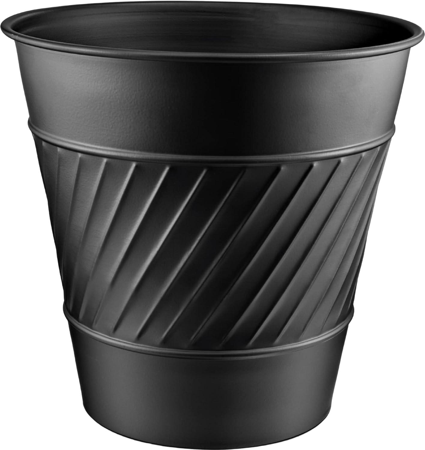 Monarch Abode Geometric Embossed Metal 1.7 Gallon Waste Basket