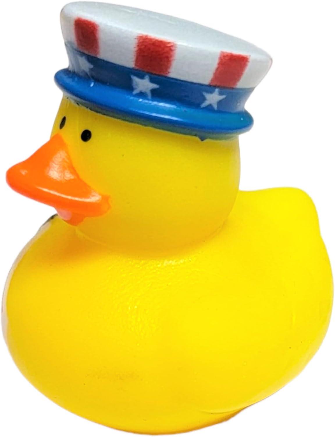 Fun Express Multi-color Patriotic Rubber Ducky, 12 Pieces Party Favors