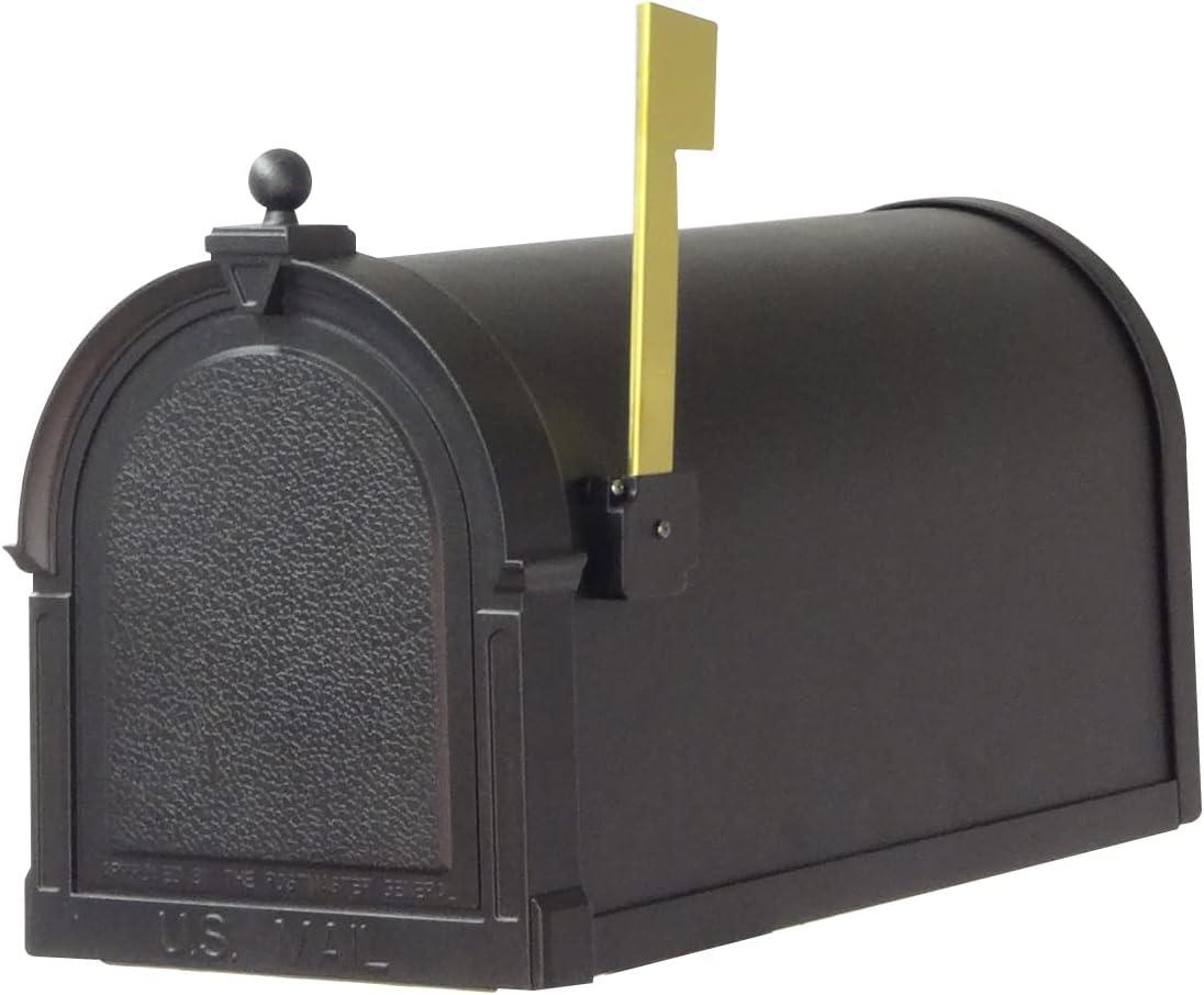 Berkshire Black Aluminum Curbside Mailbox with Ashland Post