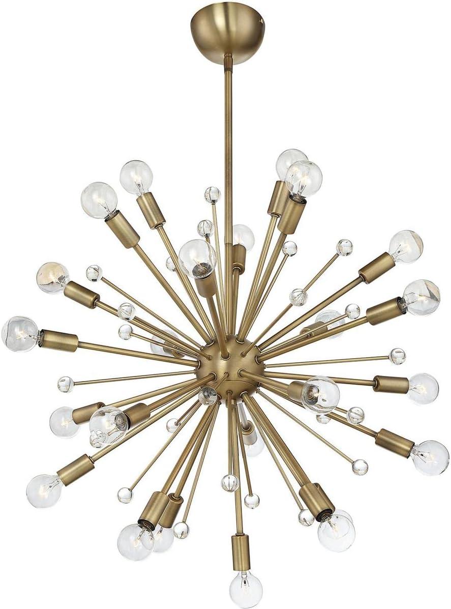 Galea Warm Brass 24-Light Adjustable Sputnik Chandelier