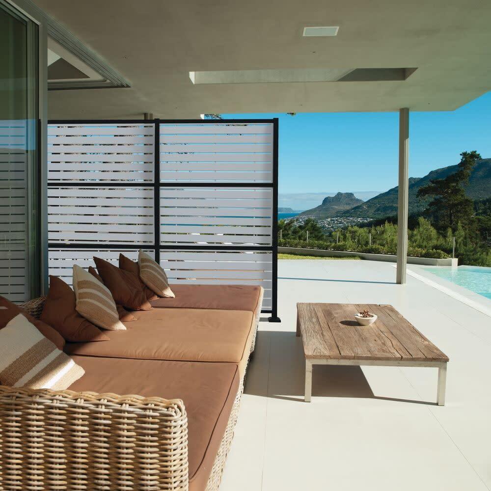 Boardwalk Gray Polypropylene Decorative Screen Panel, 2-ft x 4-ft