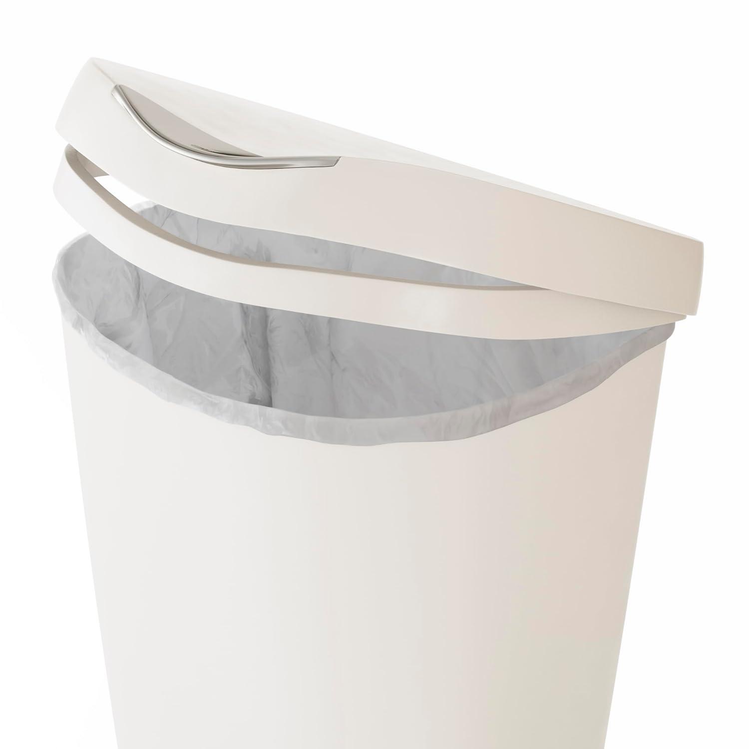 Sand 13 Gallon Plastic Step Trash Can with Soft-Close Lid