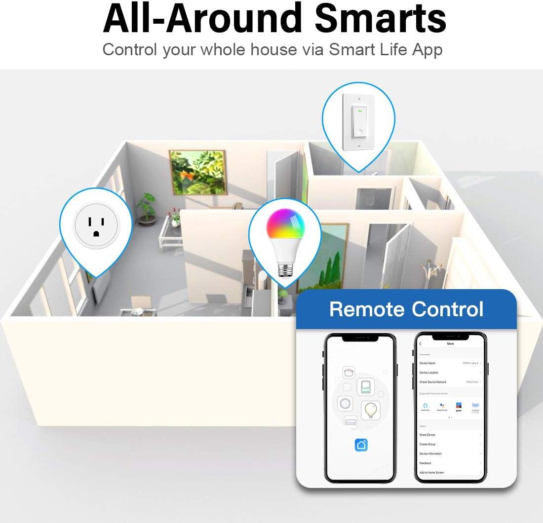 Aoycocr Alexa Smart Plugs - Mini Bluetooth WIFI Smart Socket Switch Works With Alexa Echo Google Home, Remote Control Smart Outlet with Timer Function, No Hub Required, ETL/FCC Listed 4 Pack