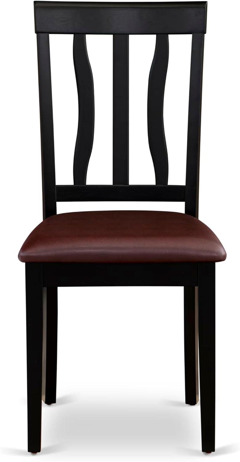 WEAN5-BCH-W East West Furniture 5 Piece Kitchen Table Set- a Dining Table and 4 Chairs, Black & Cherry(Seat Type Options) WEAN5-BCH-LC