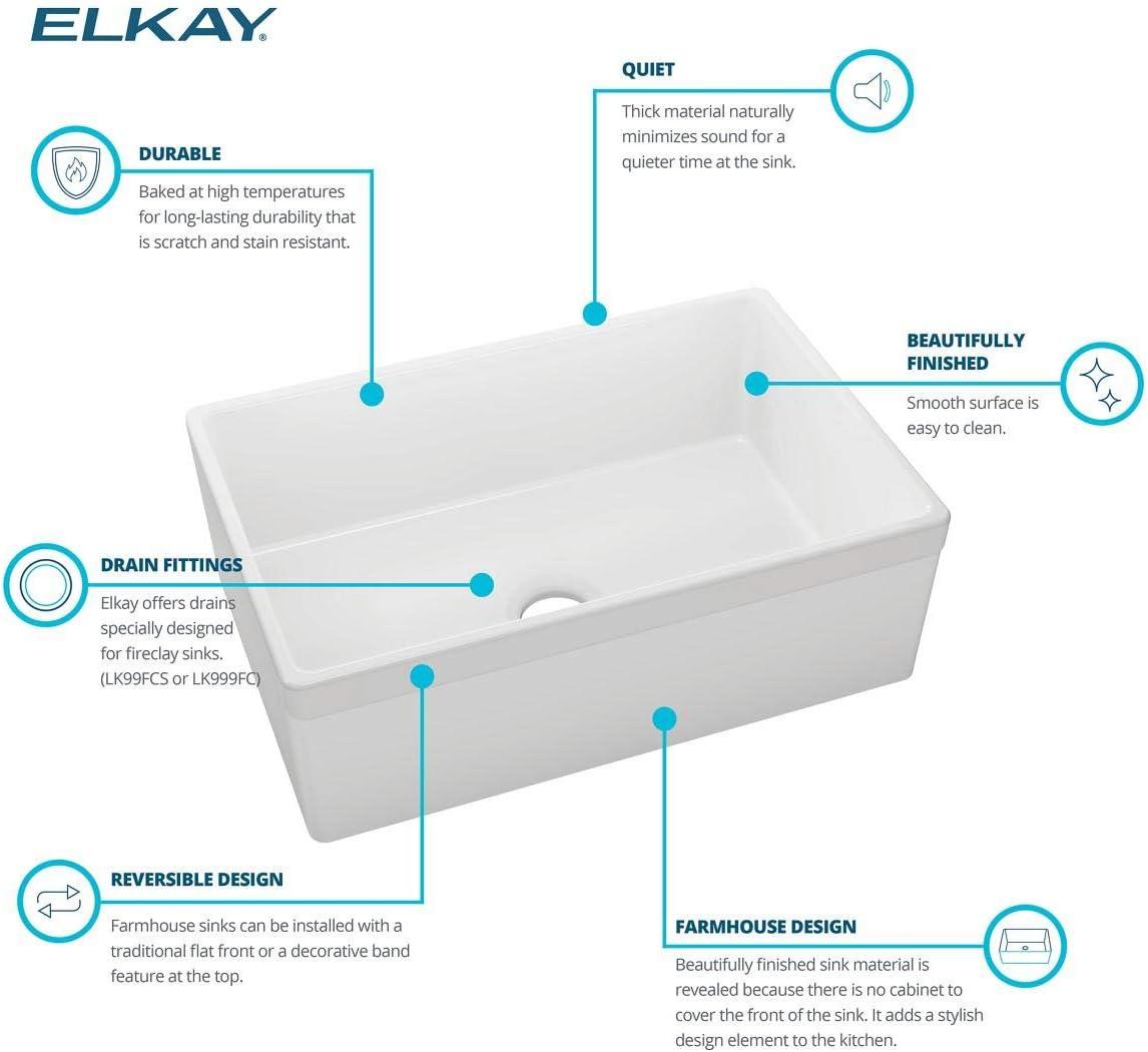 Fireclay 30" L x 20" W Farmhouse Kitchen Sink