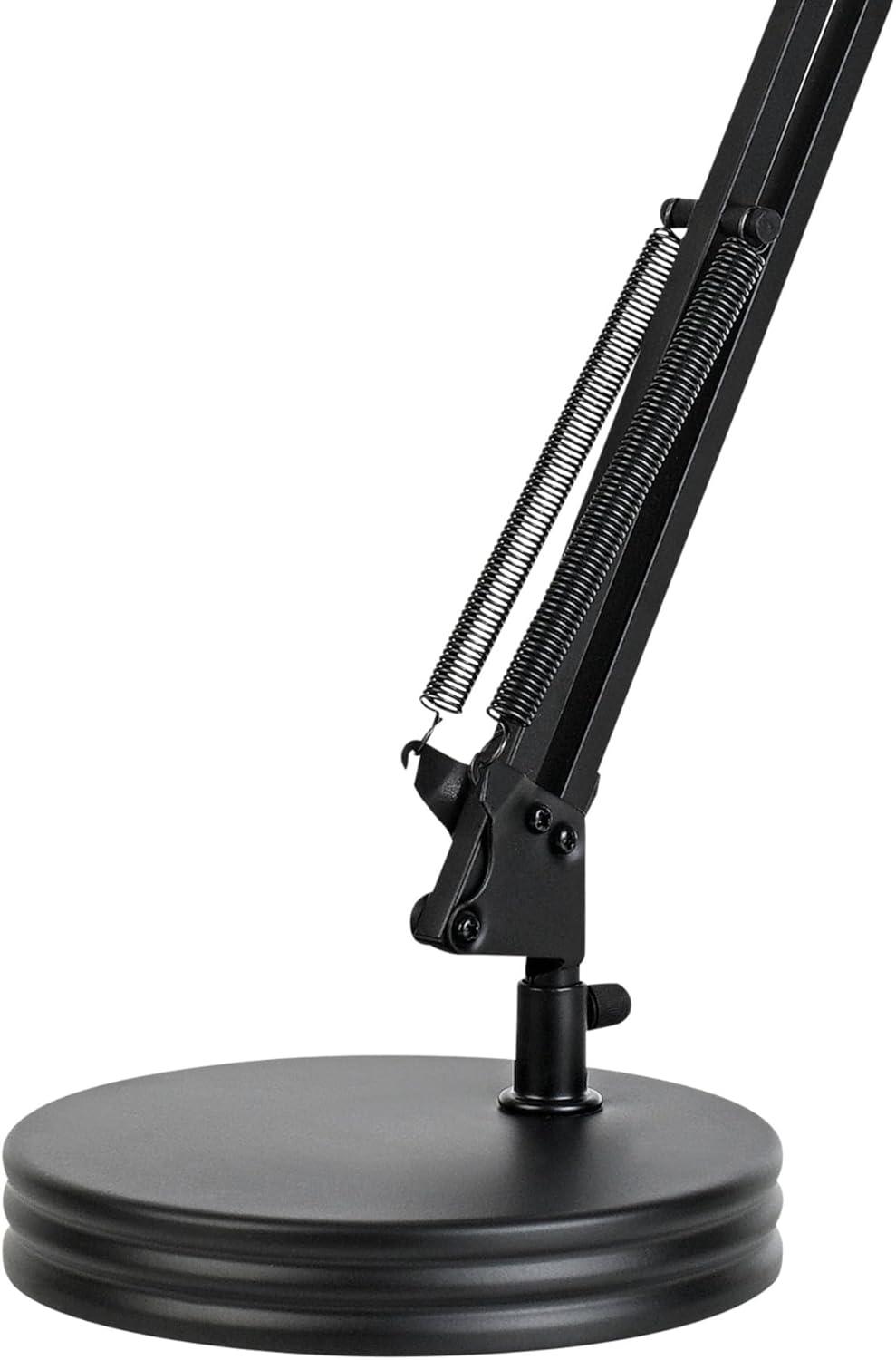 Globe Electric 28" Contemporary Heavy Base Architect Black Swing Arm Desk Lamp, 5698601