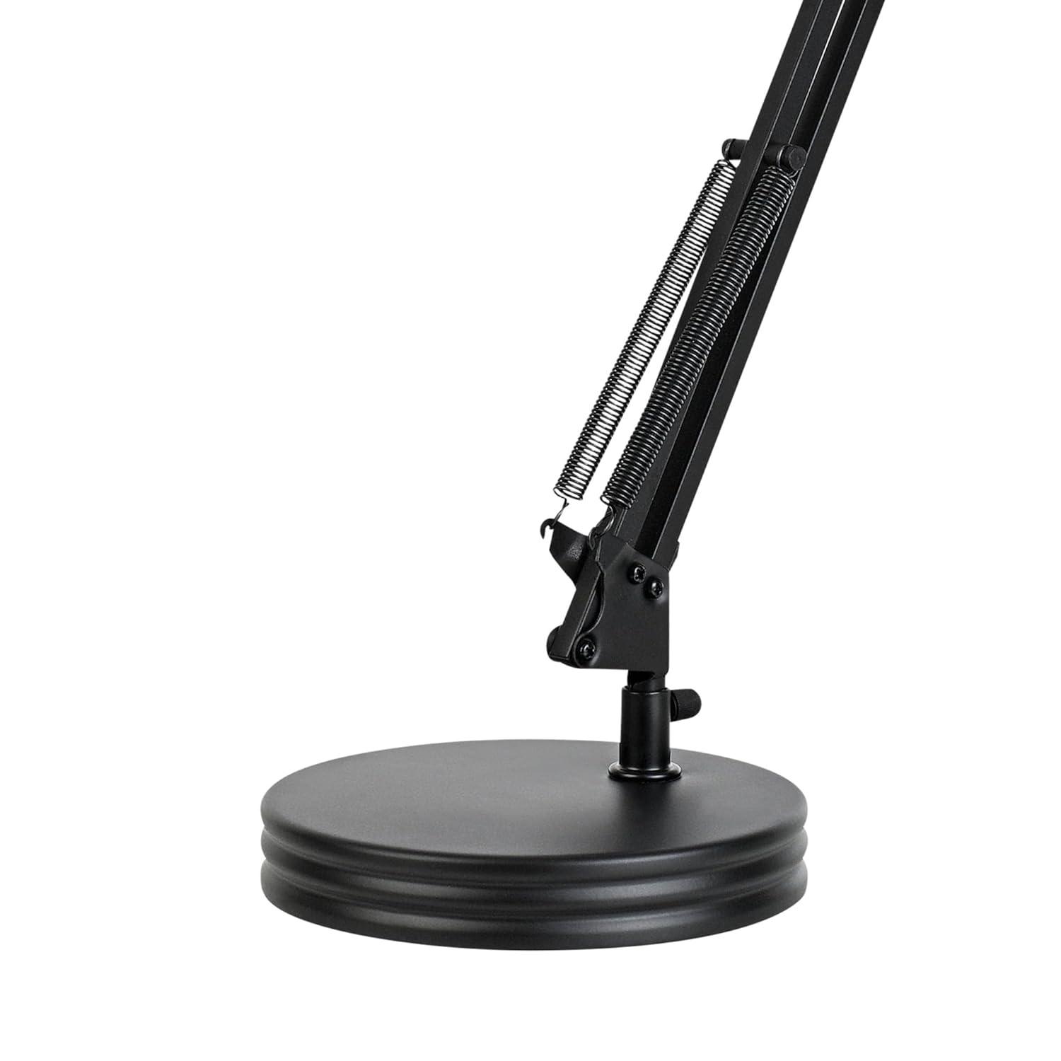 Globe Electric 28" Contemporary Heavy Base Architect Black Swing Arm Desk Lamp, 5698601