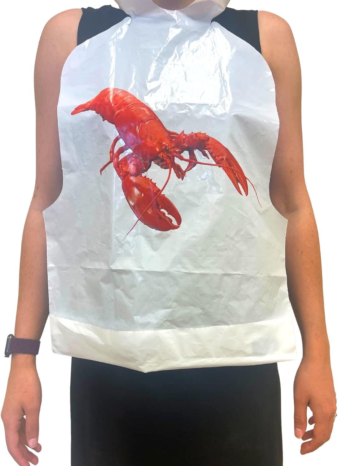 Lobster Bibs- 25 Disposable Bibs for Crawfish Boil, Seafood Fest, or Home Dinner Party by AMSCO Disposables