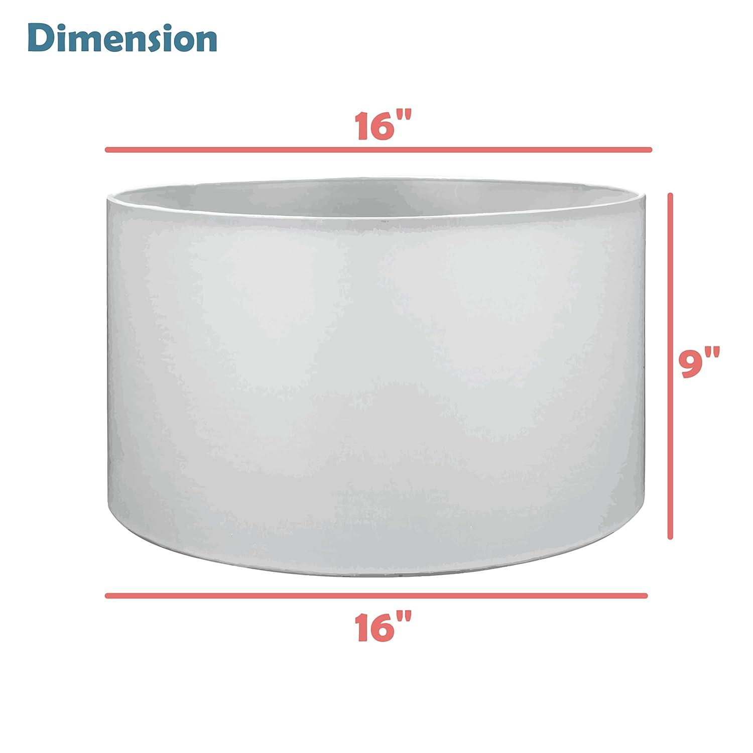 Aspen Creative 38871, Contemporary Design Drum Collapsible UNO Lamp Shade for Table Lamp And Pendant Light, 16" Top x 16" Bottom x 9" Height, Threaded UNO 36mm, Oatmeal Linen