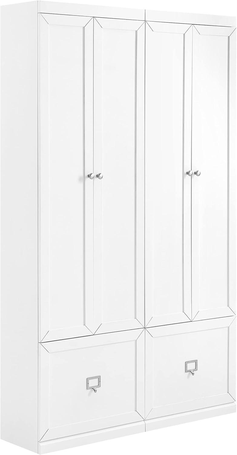 2pc Harper Entryway Pantry Closets White - Crosley: Modular Storage, Adjustable Shelves, MDF Wood