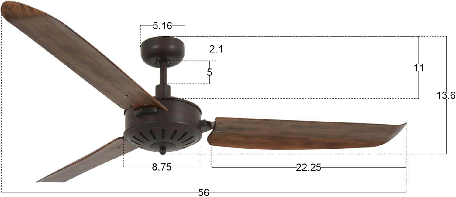Carolina Oil Rubbed Bronze and Dark Koa 56 in. Ceiling Fan