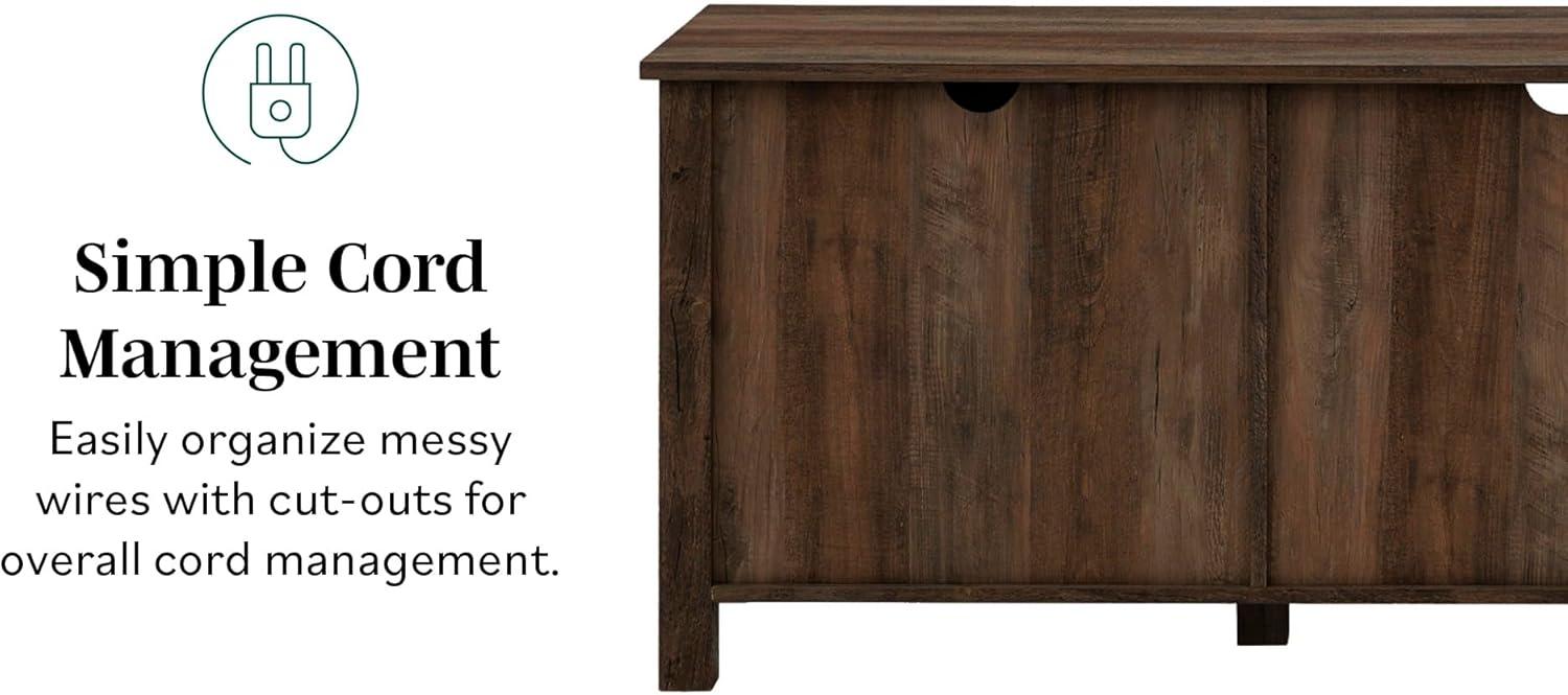 Walker Edison Modern Farmhouse TV Stand for TVs Up to 78", Dark Walnut