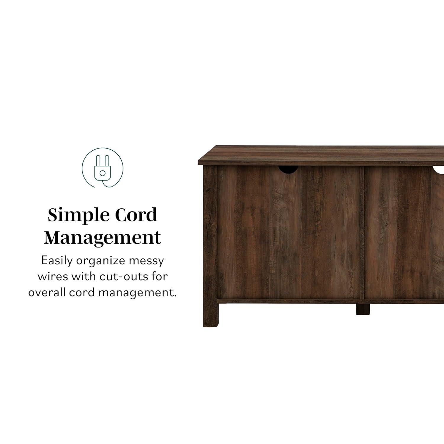 Walker Edison Modern Farmhouse TV Stand for TVs Up to 78", Dark Walnut