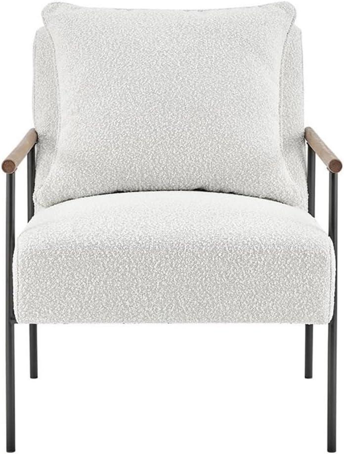 New Pacific Direct Quinton 19.5" Fabric Plywood Accent Arm Chair in Beige