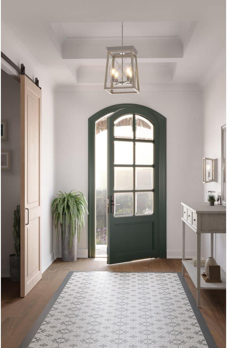 Progress Lighting Briarwood 1-Light Wall Sconce, Galvanized Steel, X-Brace Design, Faux Wood Frame