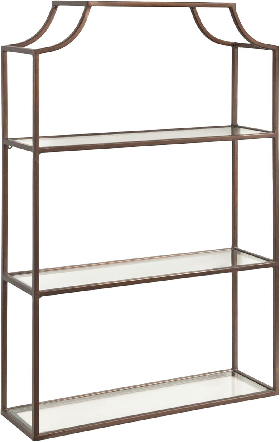 Kate & Laurel All Things Decor 21"x30" 3-Tier Ciel Wall Decorative Floating Shelves Bronze