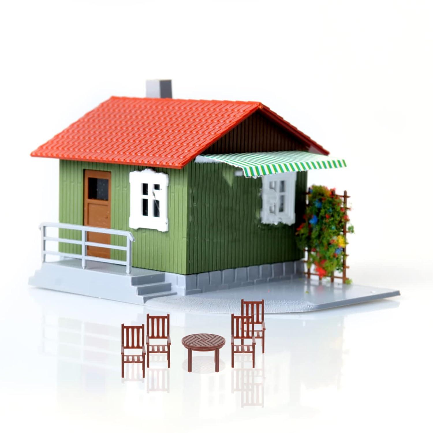 Mini Table and Chairs Dollhouse Miniature Garden Furniture Outdoor Bathroom Decorations Micro Scene Child 4 Sets